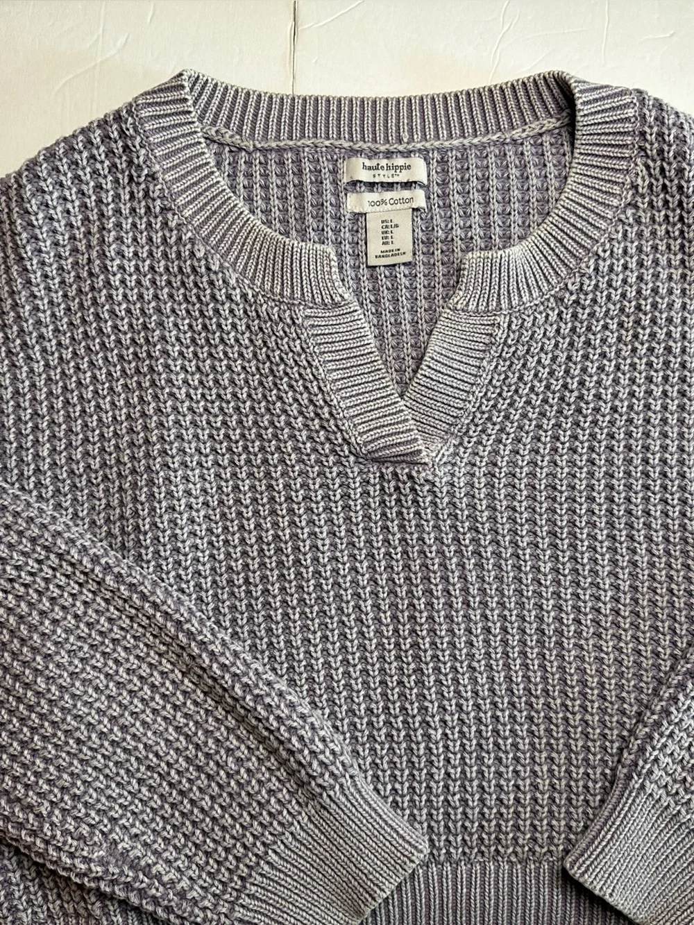 Haute Hippie Cropped Heavy Knit Sweater Oversized Large